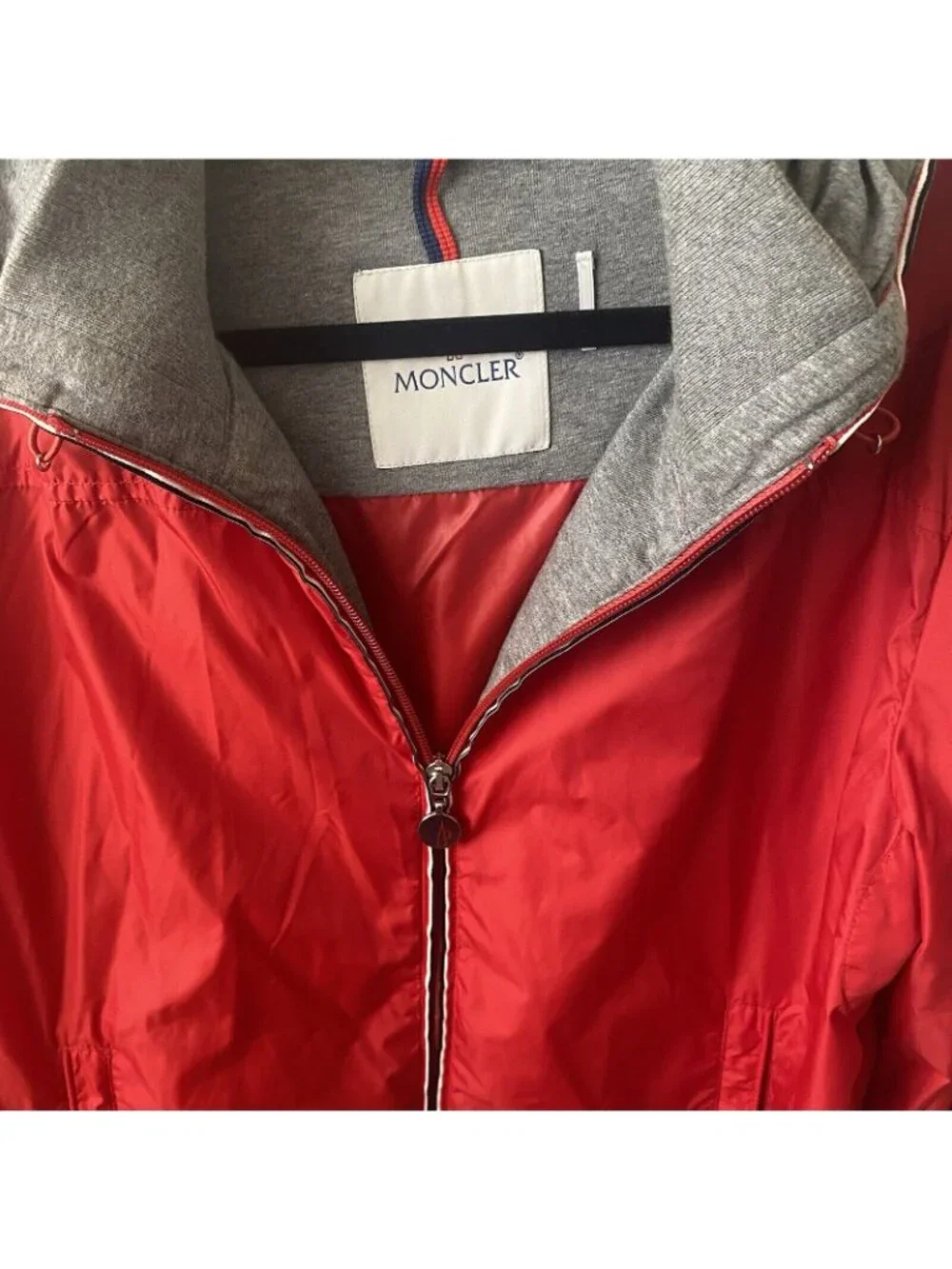 MONCLER Men’s Jacket Red Urville Giubutto Nylon Windbreaker Casual Zip Up Size 3